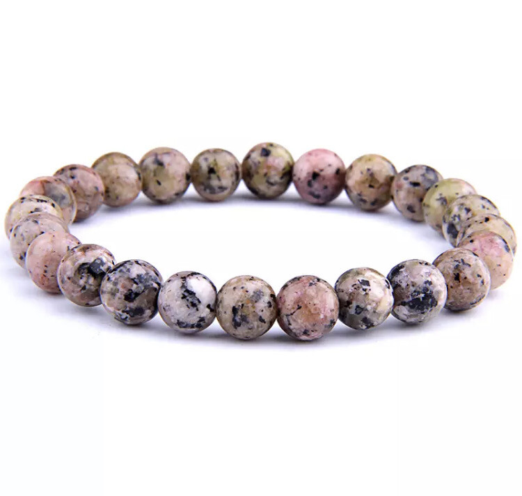 Natuursteen kralen armband jade Rhodoschrosiet