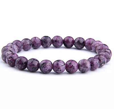 Natuursteen kralen armband paarse jade