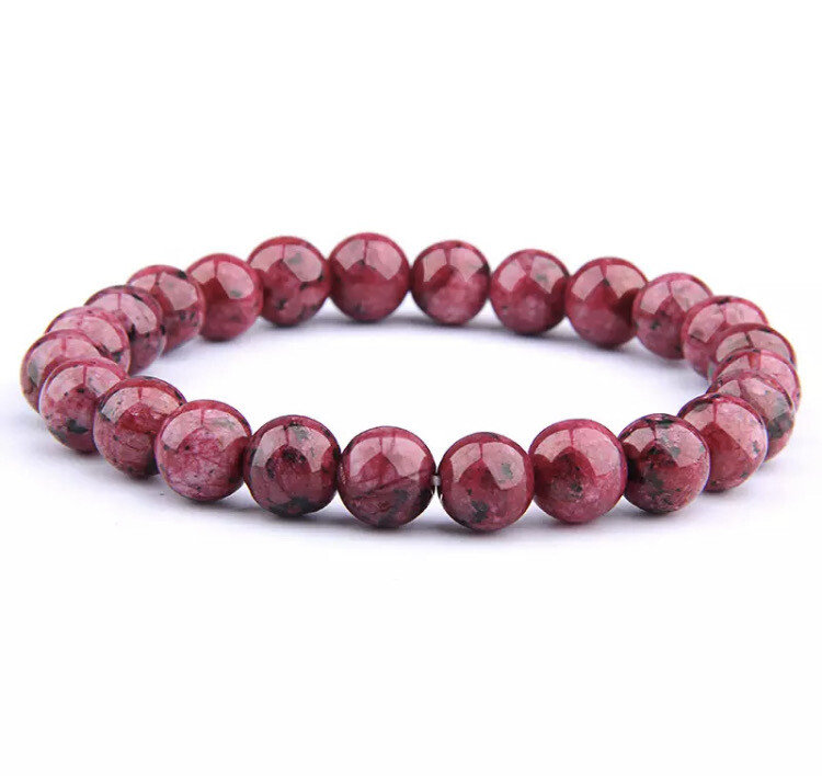 Natuursteen kralen armband rode jade
