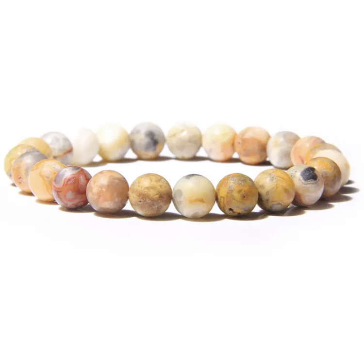 Natuursteen kralen armband gekke agaat