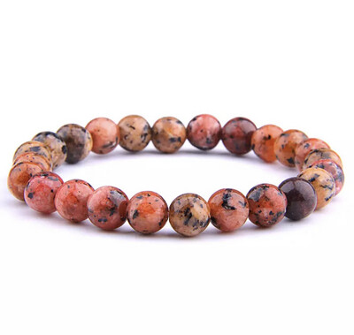 Natuursteen kralen armband oranje jade