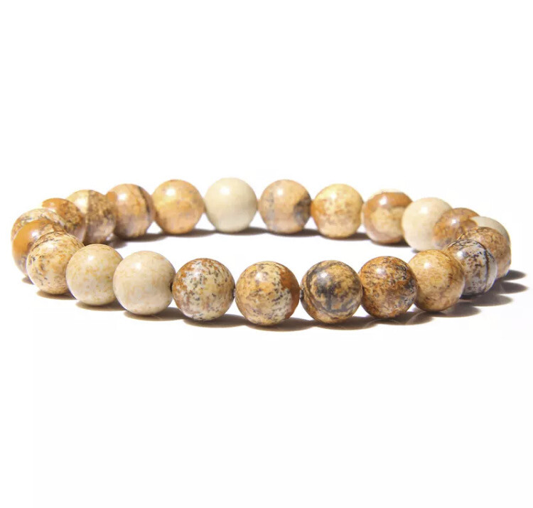 Natuursteen kralen armband schilderij jaspis