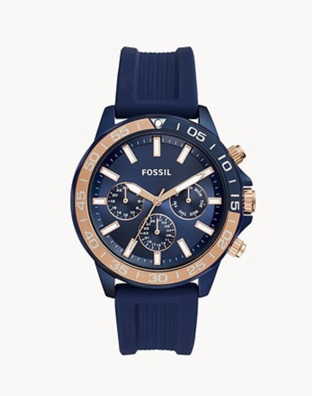 Horloge Fossil Bannon multifunctioneel blauw siliconen BQ2498