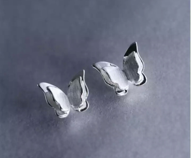 Sterling 925 zilveren oorbellen 3D vlinder