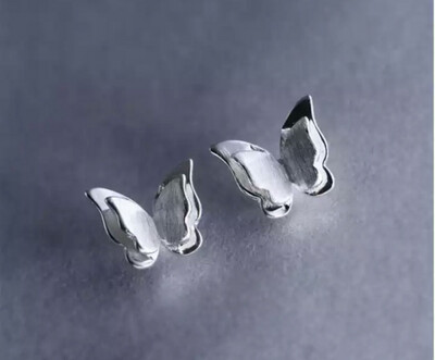 Sterling 925 zilveren oorbellen 3D vlinder