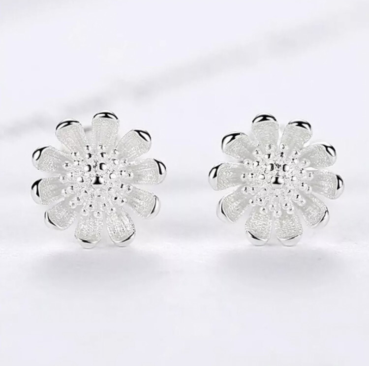 Sterling 925 zilveren oorbellen madelief