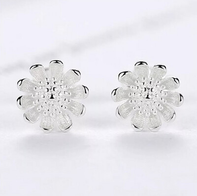Sterling 925 zilveren oorbellen madelief