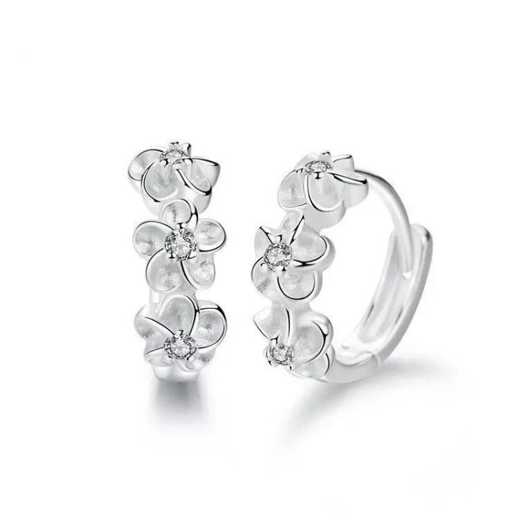 Oorbellen ring bloem