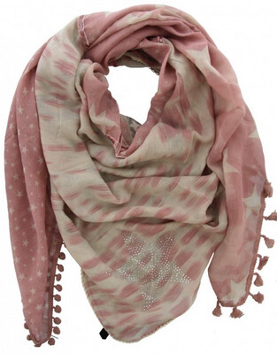 Sjaal met sterren roze