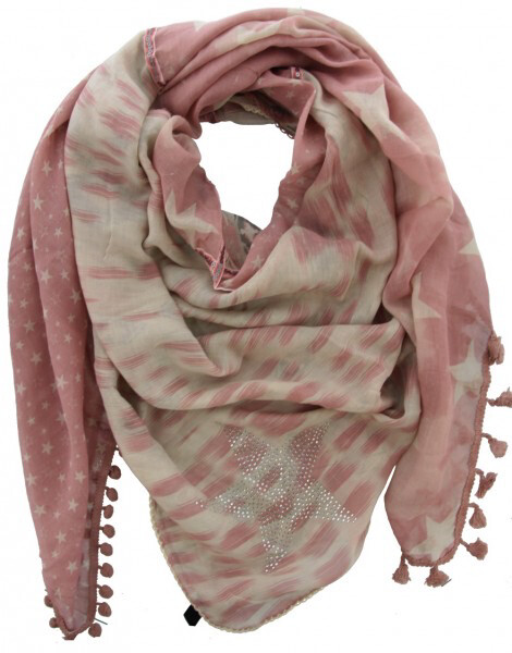 Sjaal met sterren roze