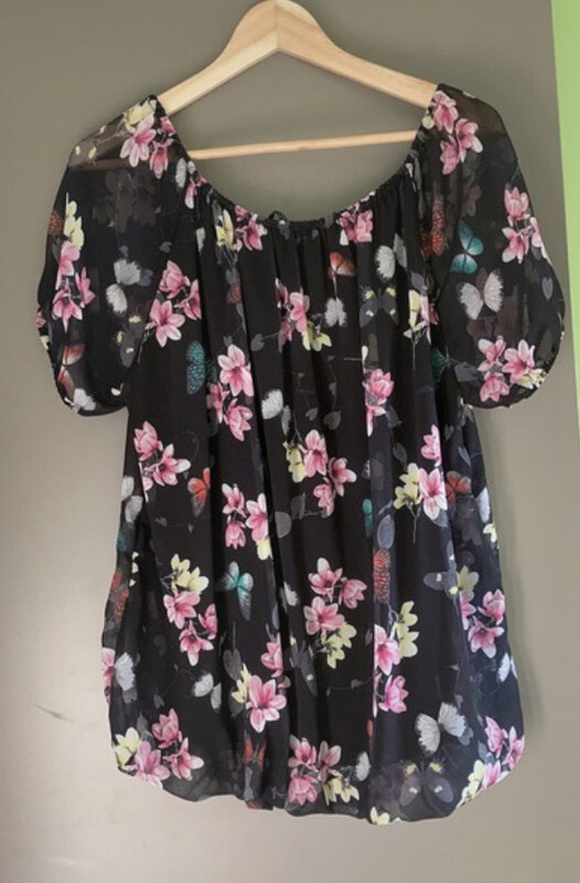 Blouse bloemen (XL)