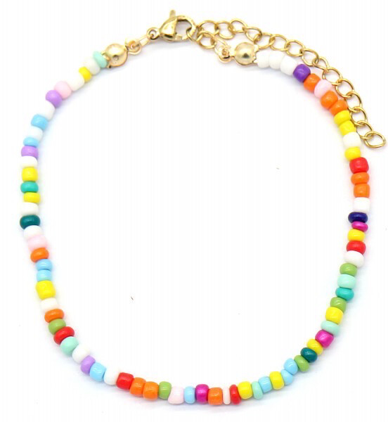 Armband glaskralen multicolor