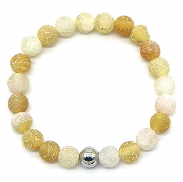 Armband gebarsten agaat geel