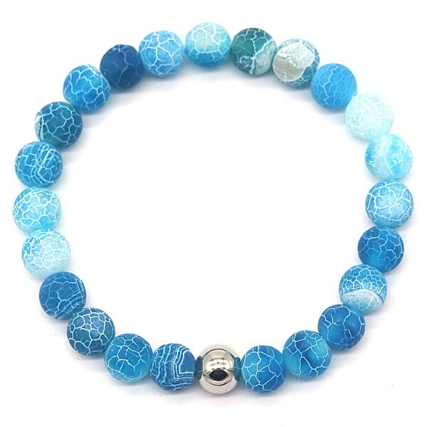 Armband gebarsten agaat blauw