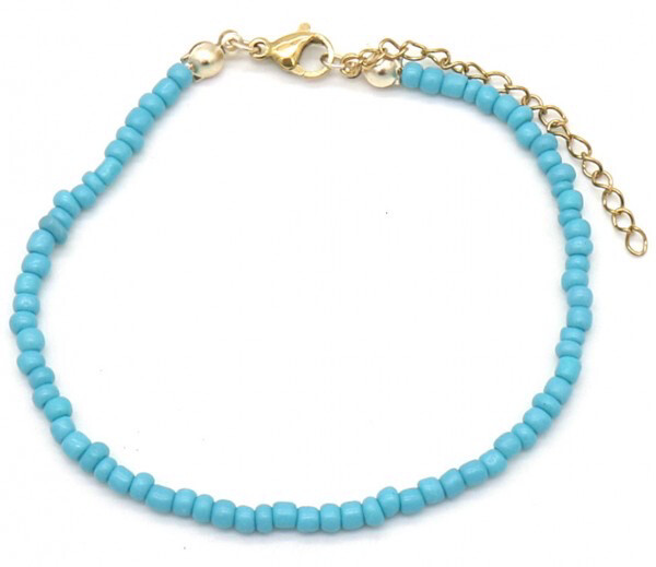 Armband glaskralen blauw