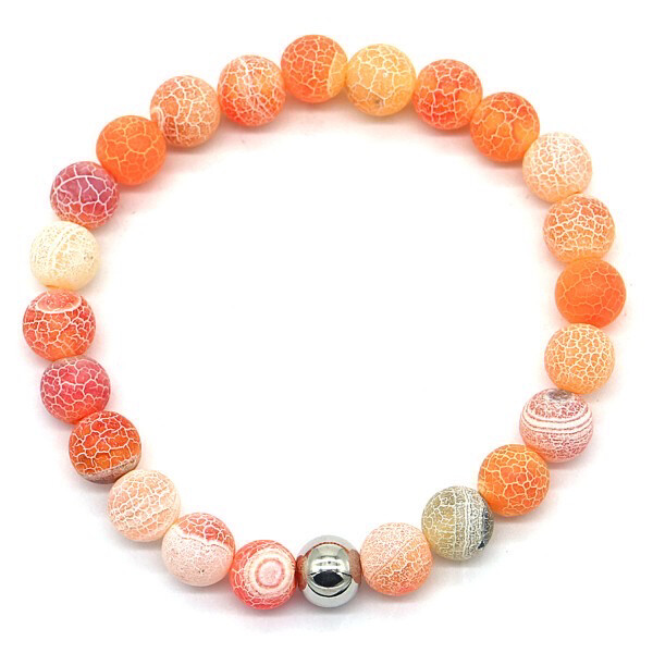 Armband gebarsten agaat oranje