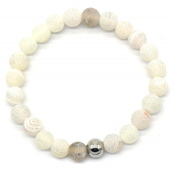 Armband gebarsten agaat wit