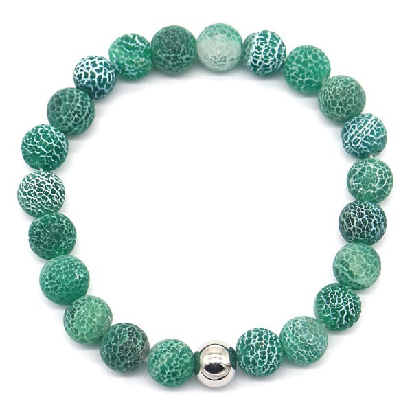 Armband gebarsten agaat groen