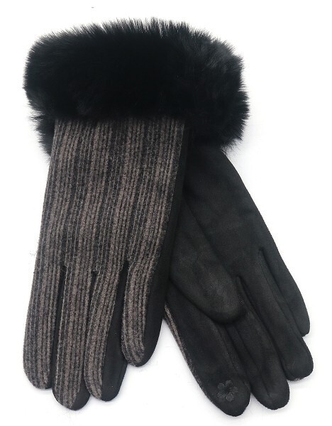 Handschoenen Ribstof En Nepbont (5 Kleuren)
