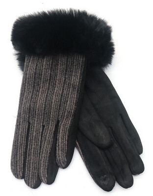 Handschoenen Ribstof En Nepbont (5 Kleuren)