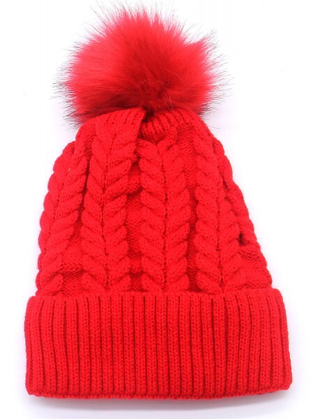 Muts Met Pompon Rood