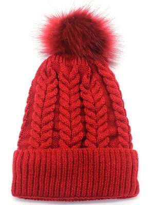 Muts Met Pompon Bordeaux