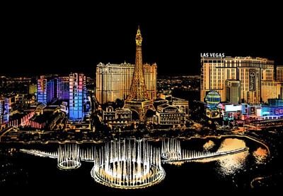 Scrath Painting Las Vegas 40x28 cm