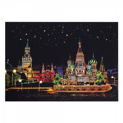 Scratch Painting Red Square 40x28 cm
