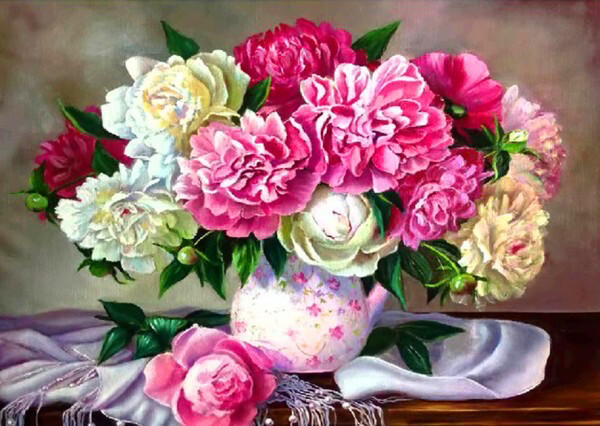 Schilderen Op Nummer Bloemen 40x30 cm