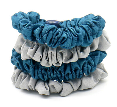 Scrunchies 4pcs Grijs-Blauw