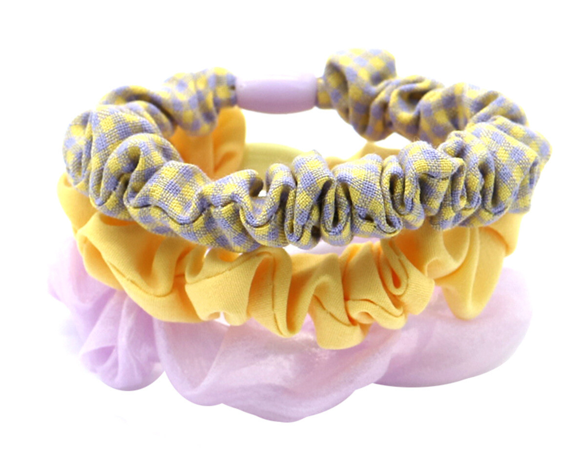 Scrunchies 3pcs Oranje-Paars