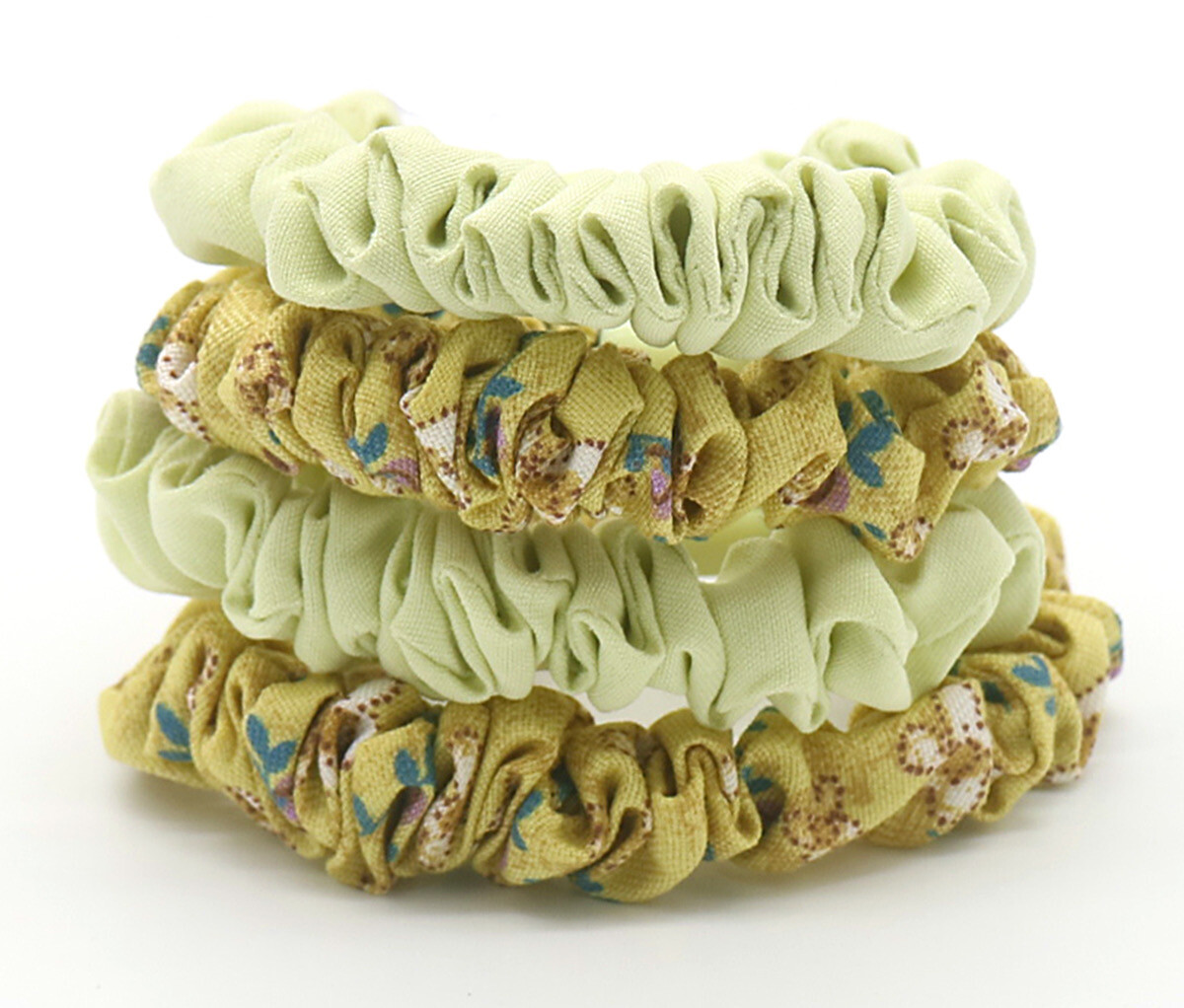 Scrunchies 4pcs Geel
