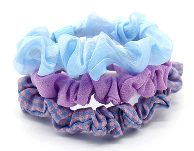 Scrunchies 3pcs Blauw-Paars