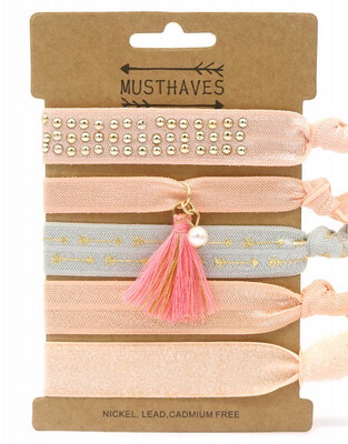 Haarelastiekjes Set Met Kwastje 5pcs