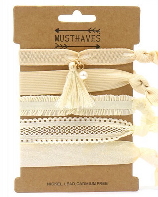 Haarelastiekjes Set Met Kwastje 5pcs