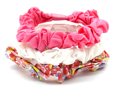 Scrunchies 3pcs Wit-Roze