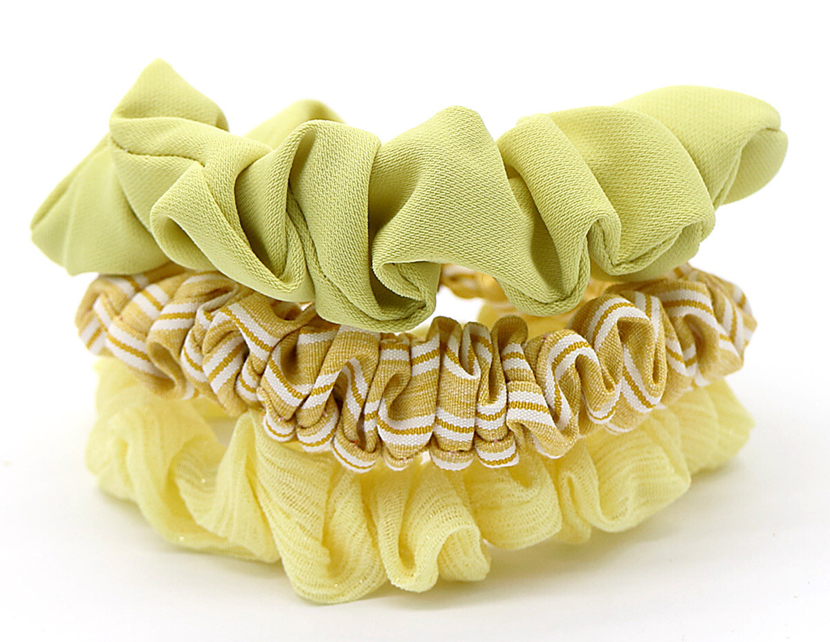 Scrunchies 3pcs Geel