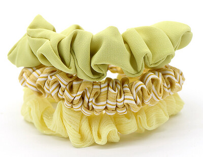 Scrunchies 3pcs Geel
