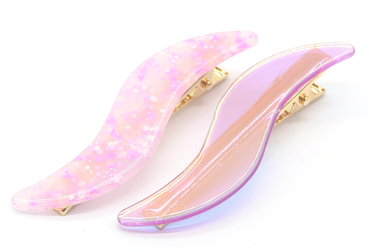 Haarspeld Shiny Swirl 7cm Paars