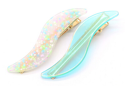 Haarspeld Glitter Swirl 7cm Blauw