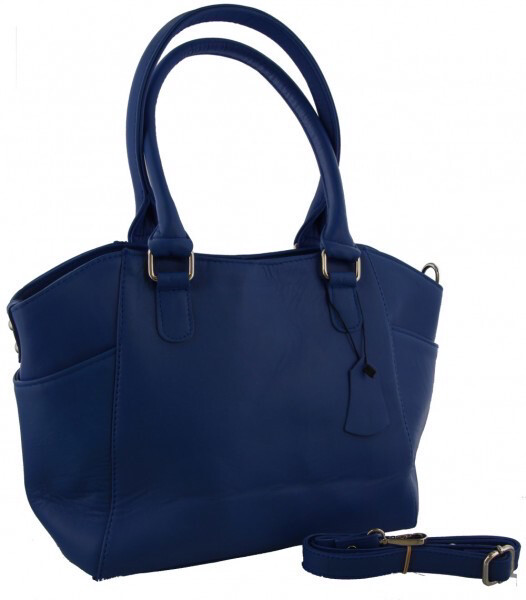 Luxe Lederen Handtas 39x24x10 cm Blauw