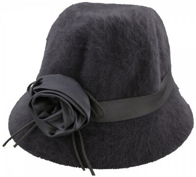 Wollen Hoed Met Lint En Bloem (2 Kleuren)