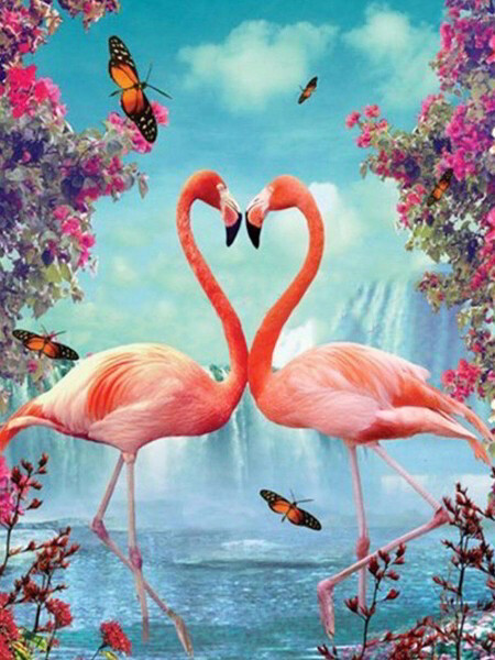 Diamond Painting Set Flamingo’s 40x30cm