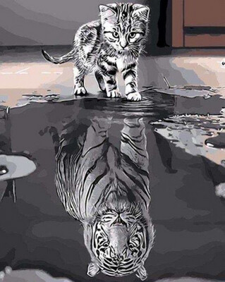 Diamond Painting Set Cat-Tiger 40x30cm
