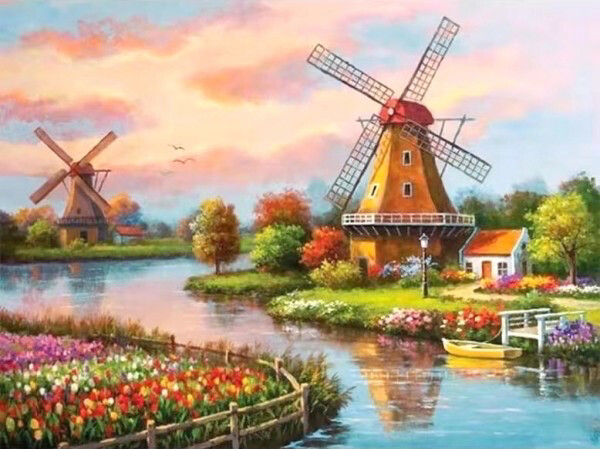 Diamond Painting Set Windmolen 40x30cm