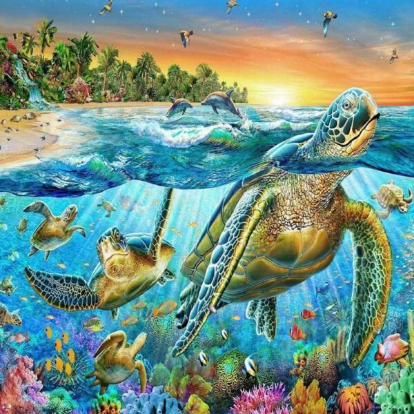 Diamond Painting Set Schildpad 40x30cm