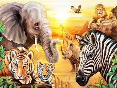 Diamond Painting Set Animals 40x30cm