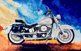 Schilderen Op Nummer Motorbike 40x30cm