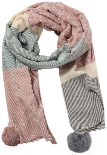 Wintersjaal Luipaard Pompon 185x60cm (5 Kleuren)