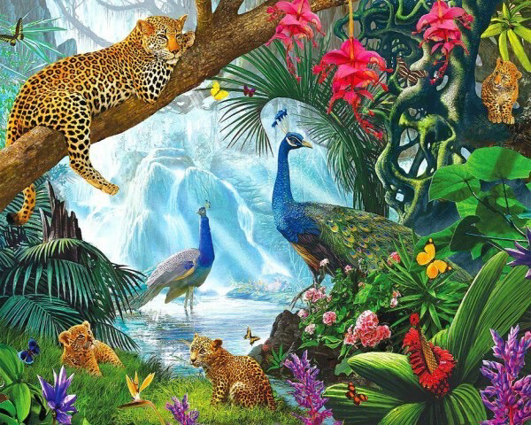 Diamond Painting Jungle 50x40cm Vierkante Steentjes